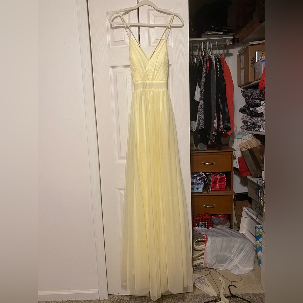 Windsor Light Yellow Tulle Prom Dress